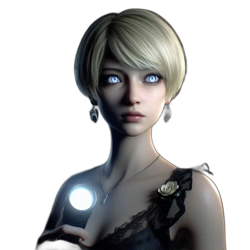 staff, face, dress, jewelry, concept art, fantasy art, 3d render, photorealistic transparent PNG cut-out