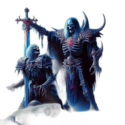 concept art, fantasy art, 3d render, comic book art, blue, dark, monochrome, two transparent PNG cut-out