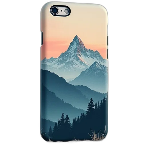 photorealistic, mountains, iphone, case transparent PNG cut-out