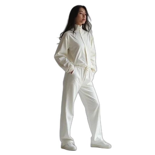 jacket, monochrome, white, coated transparent PNG cut-out