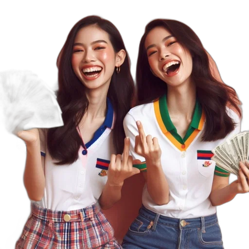 oil painting, photorealistic, concept art, pastel, two, women, laugh, together transparent PNG cut-out