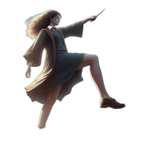 staff, jacket, hair, dress, concept art, fantasy art, 3d render, pixel art transparent PNG cut-out