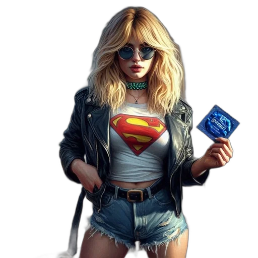 jacket, comic book art, concept art, photorealistic, fantasy art, neon lights, young, woman transparent PNG cut-out