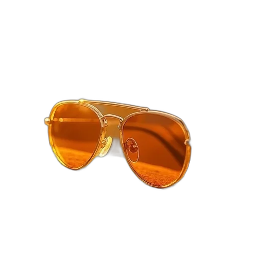 3d render, golden, quay, eyewear, sun, sunglasses, gold transparent PNG cut-out
