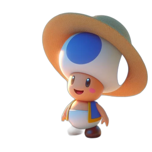hat, face, staff, robot, 3d render, concept art, anthropomorphic, toad transparent PNG cut-out