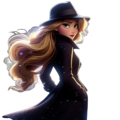 hair, hat, dress, cartoon, concept art, fantasy art, photorealistic, female transparent PNG cut-out