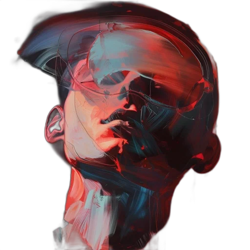 face, mask, crown, jacket, photorealistic, cyberpunk, watercolor, concept art transparent PNG cut-out
