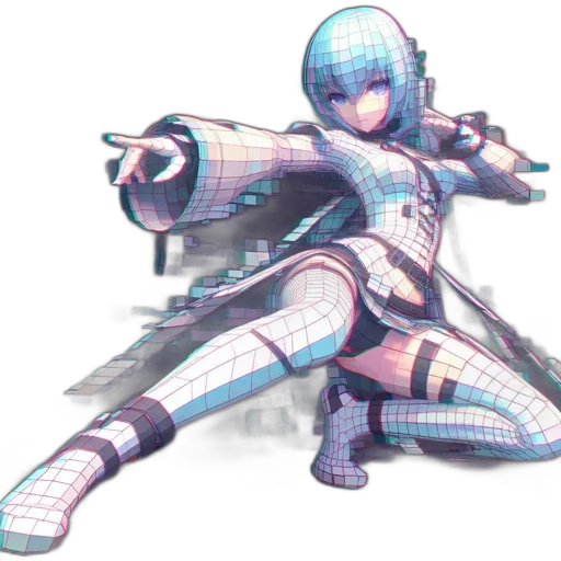 robot, weapon, sword, staff, concept art, pixel art, cyberpunk, vaporwave transparent PNG cut-out