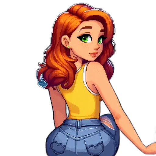 dress, cartoon, pixel art, concept art, comic book art, neon, colorful, young transparent PNG cut-out