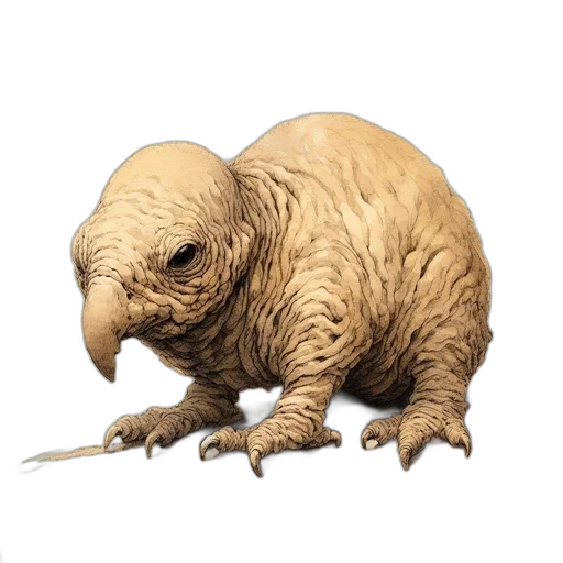 creature, animal, face, hair, concept art, photorealistic, 3d render, watercolor transparent PNG cut-out