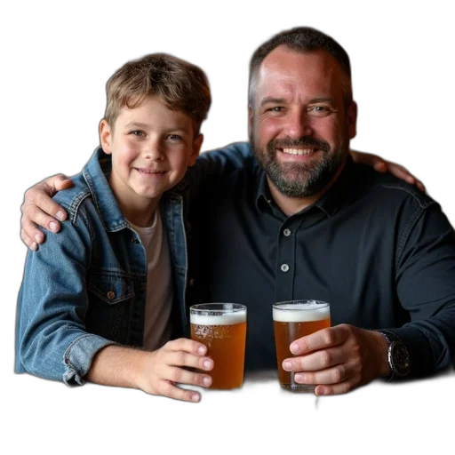 jacket, two, owners, beer, shop, founder, mark, strath transparent PNG cut-out