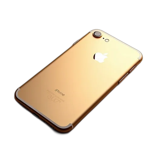 3d render, golden, apple, iphone transparent PNG cut-out