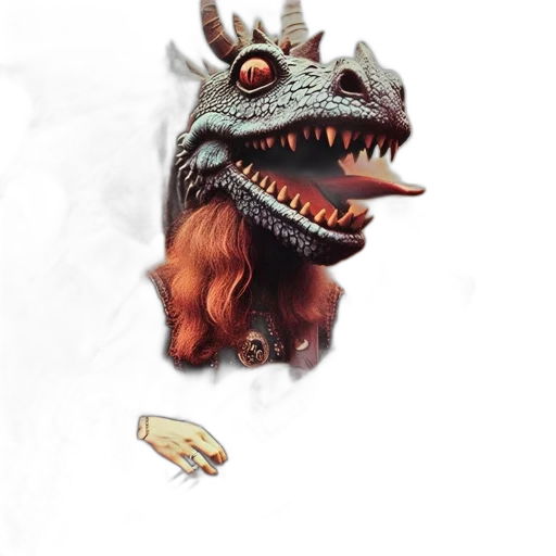 dragon, creature, mask, animal, concept art, fantasy art, photorealistic, 3d render transparent PNG cut-out