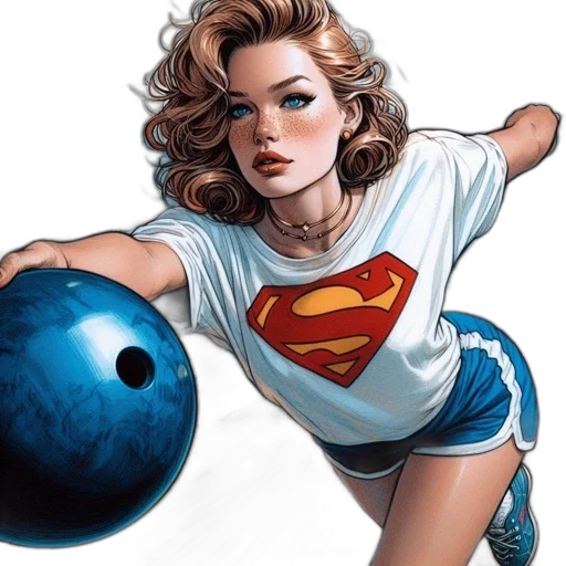 comic book art, photorealistic, concept art, cartoon, woman, blonde, hair, blue transparent PNG cut-out
