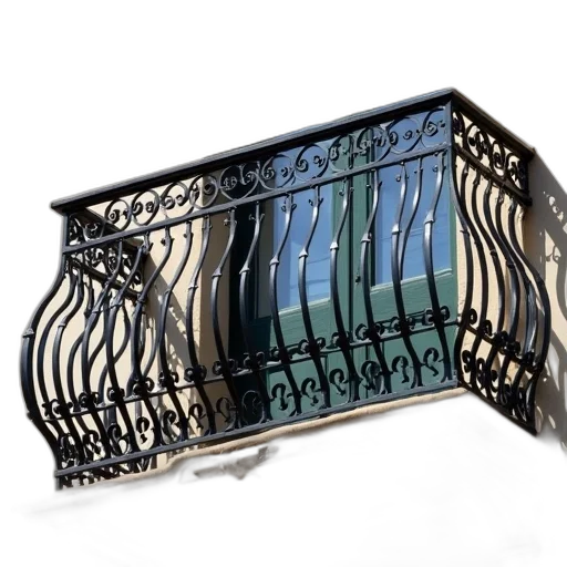 furniture, crown, jewelry, 3d render, photorealistic, black, metal, balcony transparent PNG cut-out