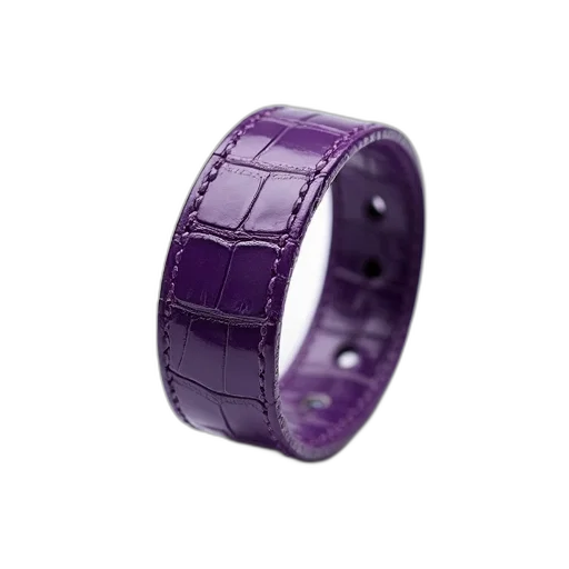 jewelry, 3d render, dark, purple, crocodile, skin, patterned, wristband transparent PNG cut-out
