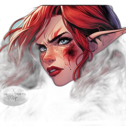 face, fantasy art, concept art, comic book art, watercolor, fire, snow, red transparent PNG cut-out