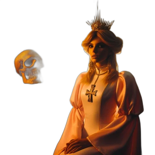 crown, jewelry, mask, dress, concept art, fantasy art, photorealistic, 3d render transparent PNG cut-out