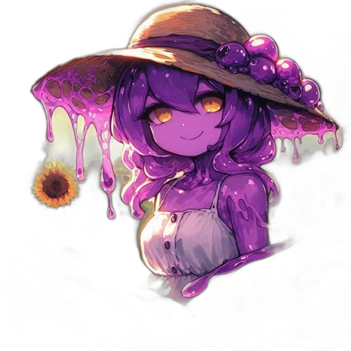 hat, staff, creature, umbrella, concept art, fantasy art, pixel art, watercolor transparent PNG cut-out