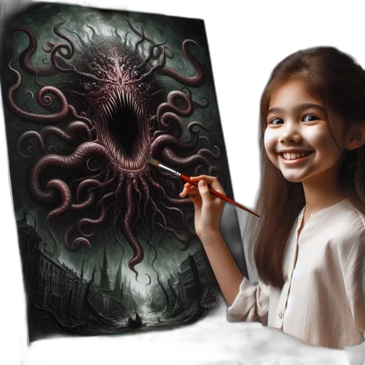 creature, dress, fantasy art, photorealistic, concept art, oil painting, underwater, forest transparent PNG cut-out