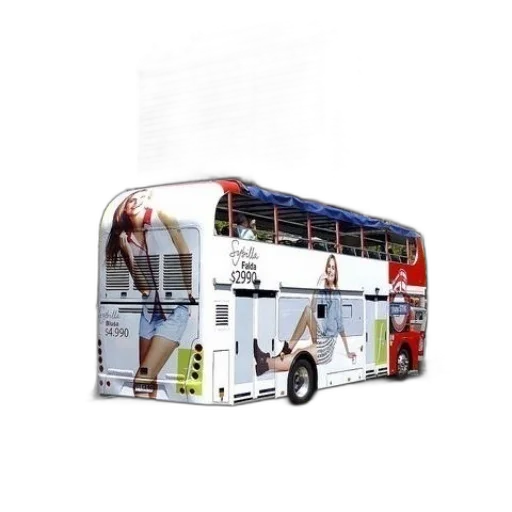photorealistic, 3d render, concept art, double-decker transparent PNG cut-out