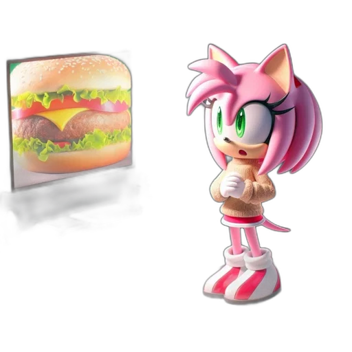 food, 3d render, vaporwave, concept art, pixel art, animate, character, amy transparent PNG cut-out