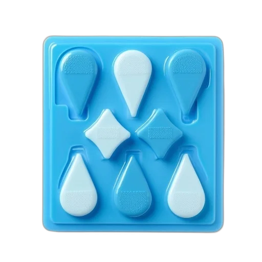 jewelry, furniture, food, 3d render, blue, pack, triangular, plastic transparent PNG cut-out