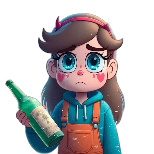 jacket, staff, bottle, face, concept art, 3d render, pixel art, cartoon transparent PNG cut-out