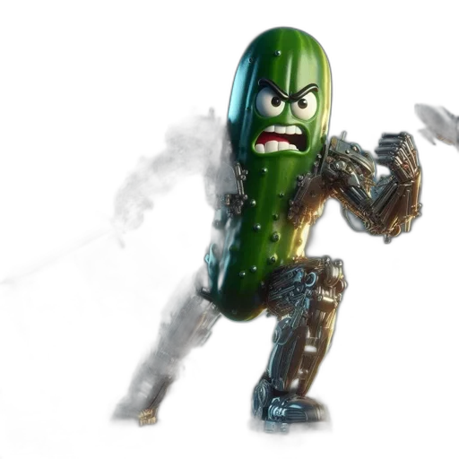 creature, weapon, concept art, 3d render, outer space, large, green, pickle transparent PNG cut-out