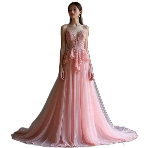 dress, 3d render, photorealistic, concept art, pastel, line, halt, lace transparent PNG cut-out