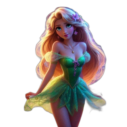 dress, fantasy art, concept art, 3d render, cartoon, underwater, green, dreamlike transparent PNG cut-out