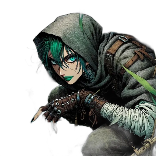 sword, weapon, comic book art, fantasy art, concept art, anime, green, individual transparent PNG cut-out