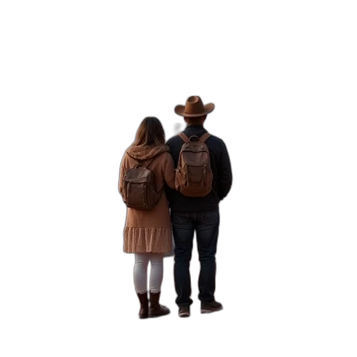 hat, jacket, umbrella, staff transparent PNG cut-out