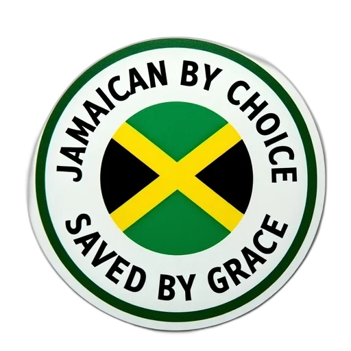 white, sticker, green, border, words, jamaican, choice, saved transparent PNG cut-out