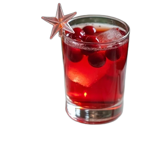 food, photorealistic, 3d render, glass, filled, red, cocktail, garnished transparent PNG cut-out