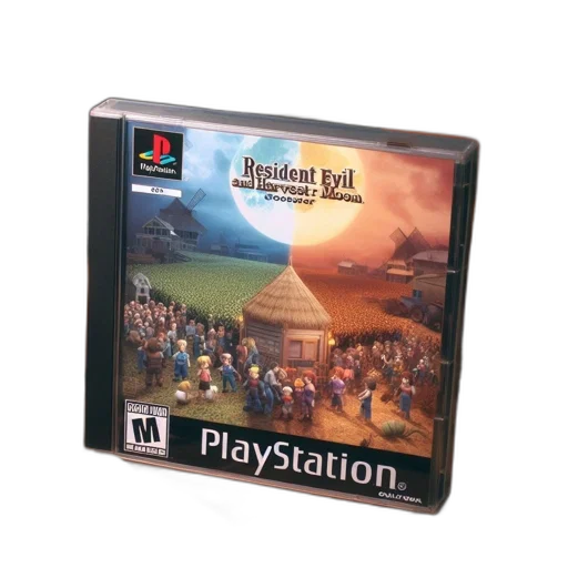 playstation, game, case, featuring, resident, evil, harvest, moon transparent PNG cut-out