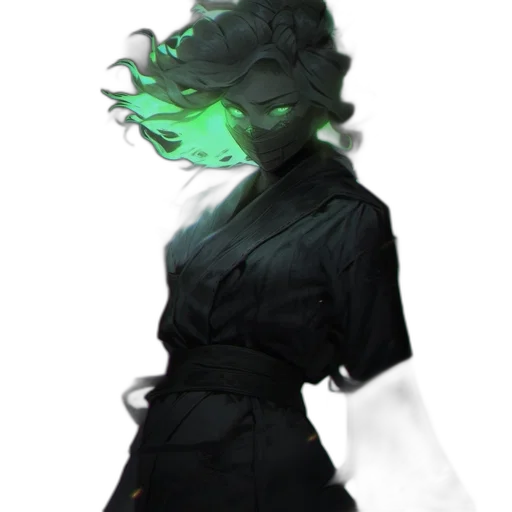staff, mask, dress, creature, concept art, cyberpunk, fantasy art, comic book art transparent PNG cut-out