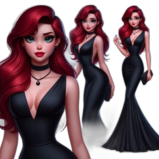 dress, concept art, fantasy art, cartoon, 3d render, dark, illustration, portrays transparent PNG cut-out