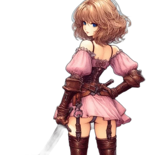 dress, staff, weapon, sword, concept art, pixel art, fantasy art, watercolor transparent PNG cut-out