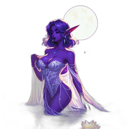 dress, crown, creature, staff, fantasy art, concept art, watercolor, pixel art transparent PNG cut-out