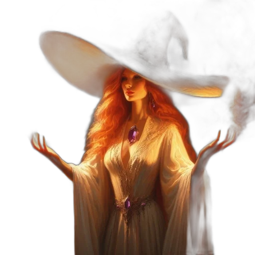hat, dress, staff, crown, fantasy art, concept art, photorealistic, pixel art transparent PNG cut-out