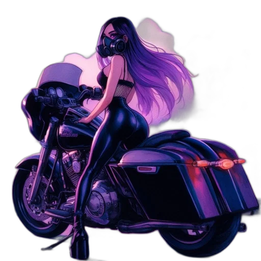 comic book art, concept art, fantasy art, cartoon, neon lights, dark, woman, adorned transparent PNG cut-out