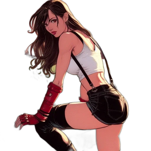 comic book art, concept art, cartoon, pixel art, red, dark, monochrome, woman transparent PNG cut-out