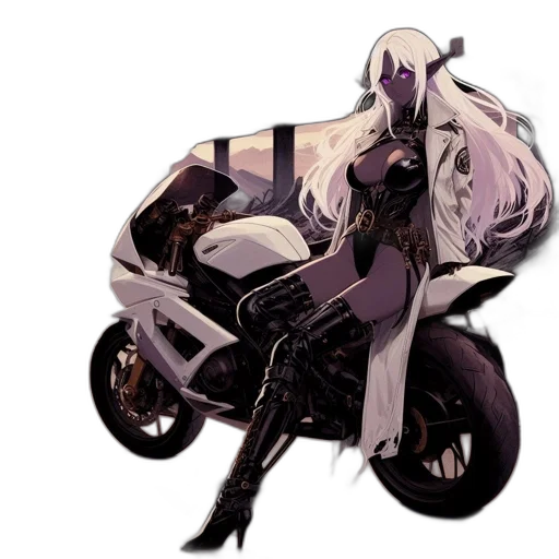 robot, weapon, car, jacket, concept art, anime, pixel art, cyberpunk transparent PNG cut-out
