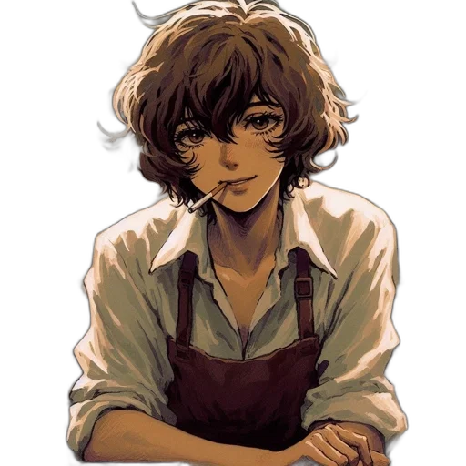 staff, face, food, hair, watercolor, anime, pixel art, cartoon transparent PNG cut-out