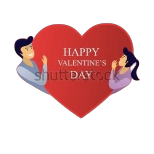 cartoon, cheerful, valentine, day, card, featuring, two, characters transparent PNG cut-out