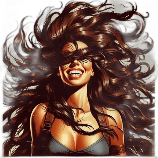 hair, face, mask, comic book art, cartoon, photorealistic, fantasy art, woman transparent PNG cut-out