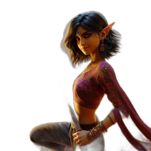 concept art, fantasy art, photorealistic, comic book art, golden, female, character, dark transparent PNG cut-out