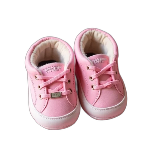 shoes, 3d render, photorealistic, pastel, pair, pink, children, baby transparent PNG cut-out