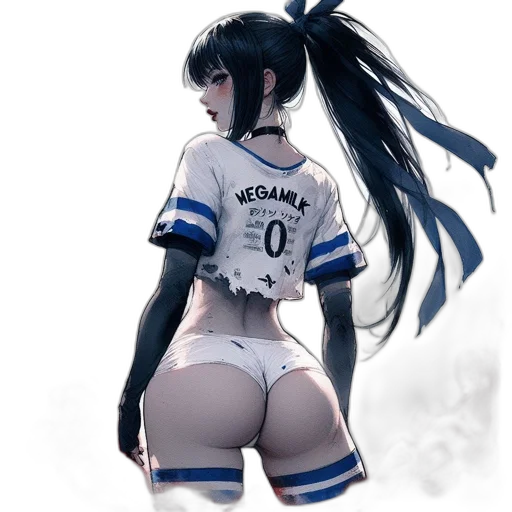 anime, fantasy art, concept art, pixel art, blue, animated, female, long transparent PNG cut-out